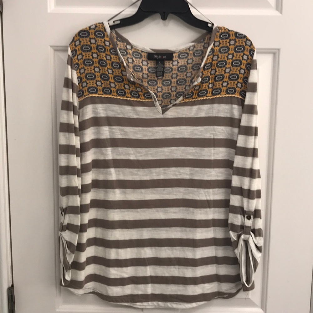 Striped long sleeved T